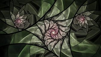 fractal art, swirls, flowers
