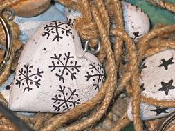 hearts with ornament as decoration