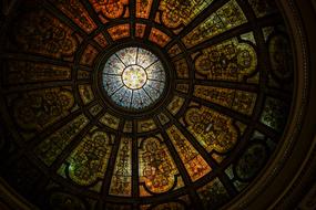 dark photo of a pattern on a glass dome