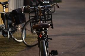 black bicycle with leather seat