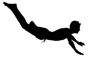 young boy in jump, silhouette