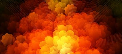 abstract clouds balls red drawing