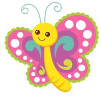 colorful happy cartoon butterfly