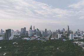 Cityscape of Architecture Buildings and park