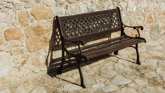 wooden bench for relaxing