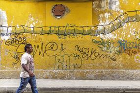 Graffiti Grunge Street and man