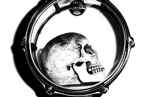 Skull skeleton Drum Black And White