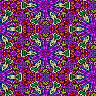 seamless purple, red and green floral pattern