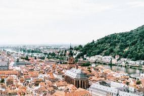 panoramic view of the rooftops of the old building