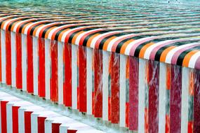 Colorful and beautiful facade with the lines in La Defense, Paris, France