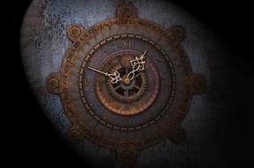 dial gears moondial moon drawing