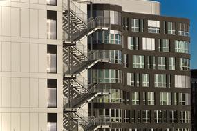 staircase on the facade of a modern building