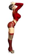 sexy girl posing in red clothing, 3d render