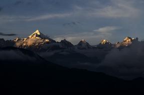 Cloudy Mountain peaks Landscape