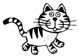 cartoon striped kitten