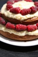 Sweet healthy raspberries for dessert