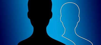 silhouette person head drawing