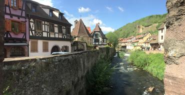 picturesque old town at narrow river, france