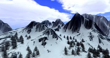 snow mountains landscape