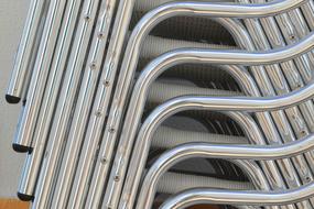 metal chairs on the terrace