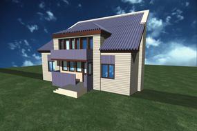 house cottage as a 3d model