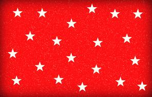 painted white stars on a red background