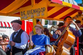 folklore musicians performing on West Frisian Market, netherlands, Schagen