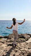 happy child Girl Dancing on beach