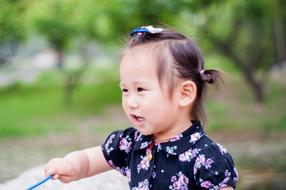 a small child on a walk