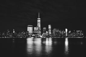 black and white, architecture of modern New York