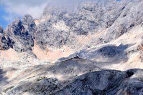 shadows from clouds on a mountain landscape