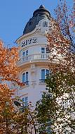 tower of historical building, detail, Hotel ritz, Spain, Madrid