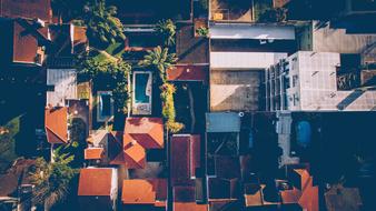 orange houses' roofs