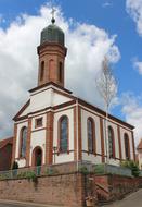 Church Steeple Building Wide