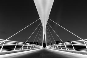 black and white, modern bridge architecture