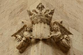 decorated corner of a building in Valencia, Spain
