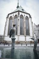 bird statue near the cathedral