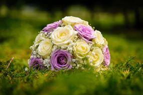 white and purple Blossom Bouquet