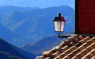 Beautiful view of the mountains from the house roof with the lantern