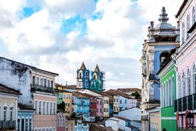 colorful houses in European city