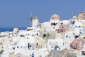 white architecture on Santorini island