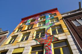 street art on the building facade