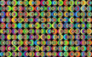 retro circles abstract geometric drawing