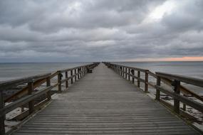 Pier Clouds Sea
