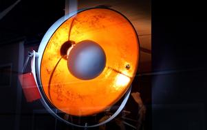 vintage photo lamp in darkness