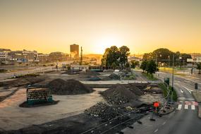 morning over the construction site