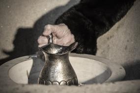 Silver Tankard Woman'S Hand Old