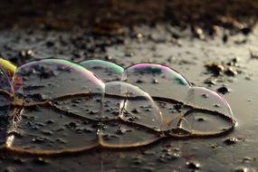 soap bubbles on the table