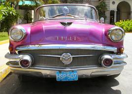 pink vintage car