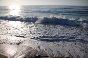 Ocean Waves at sunlight